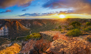 Sunrise over Charles Knife Canyon near Exmouth, Western Australia